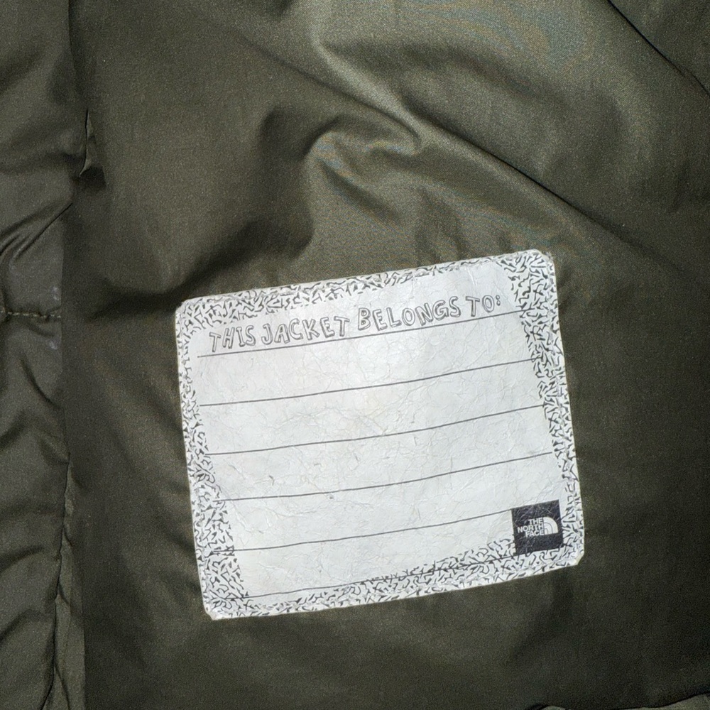 The North Face Olive and Black Puffer Jacket with Orange Accents - Picture 5 of 7